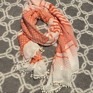 Ann Taylor Coral Printed Scarf
